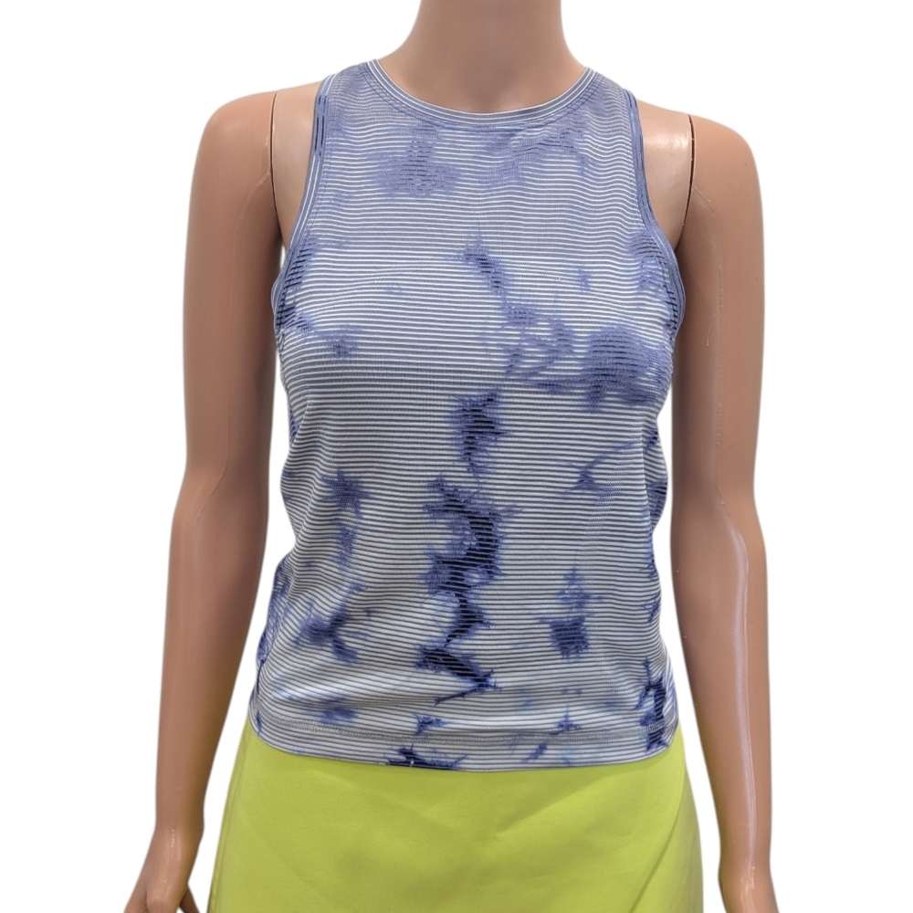 Swiftly Tech Tank 2.0 Wash Race Length Shibori Stripe Midnight Orchid Tie Dye